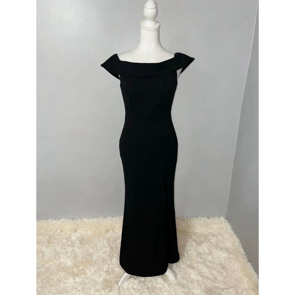 Lulus Dress S Black Off Shoulder Formal Gown Mermaid Maxi Prom Evening Cocktail